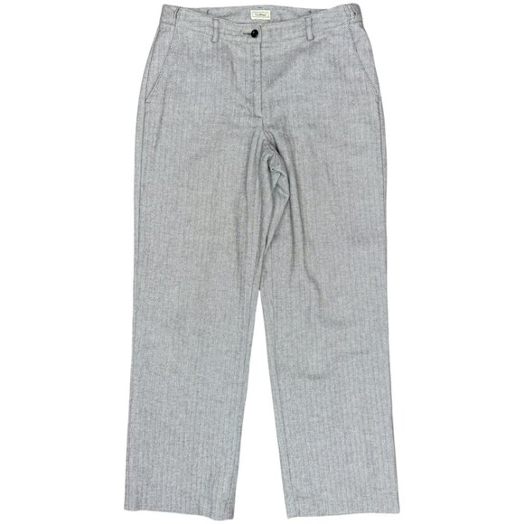 EUC Women's L.L. BEAN Herringbone Lined Straight Leg Trouser | Size 10 Reg. - Picture 2 of 10